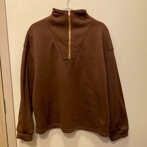 Never worn, brown sweater size XL.